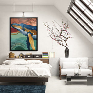 Humpback Golden Depths - Luxury Wall Art