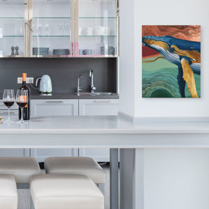Humpback Golden Depths - Luxury Wall Art