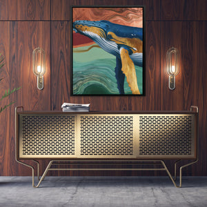 Humpback Golden Depths - Luxury Wall Art