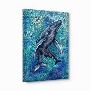 Humpback Ocean Swirl — humpback ocean swirl angled flush print