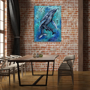 Humpback Ocean Swirl — humpback ocean swirl sq brick office building 1port flush print