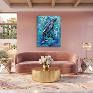Humpback Ocean Swirl — humpback ocean swirl sq pink pleasure 1port flush print