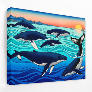 Humpback Whales Sunset — Humpback Whales Sunset Landscape Side View Mirror Wrap 15
