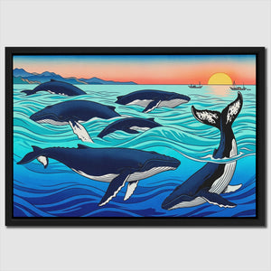 Humpback Whales Sunset — Humpback Whales Sunset Close Up Landscape 143