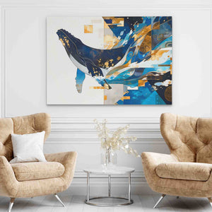 Humpback's Grace - Abstract Wall Art in Black Frame