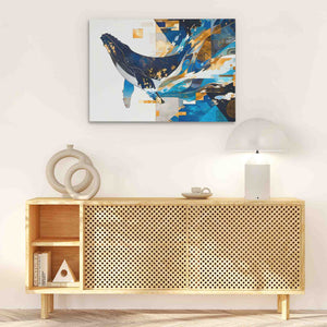 Humpback's Grace - Abstract Blue Canvas Wall Art