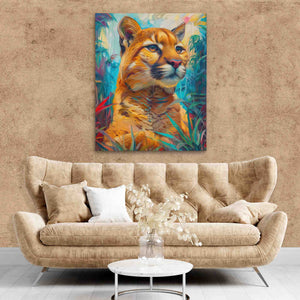 Hunting Cougar - Big Cat Canvas Print