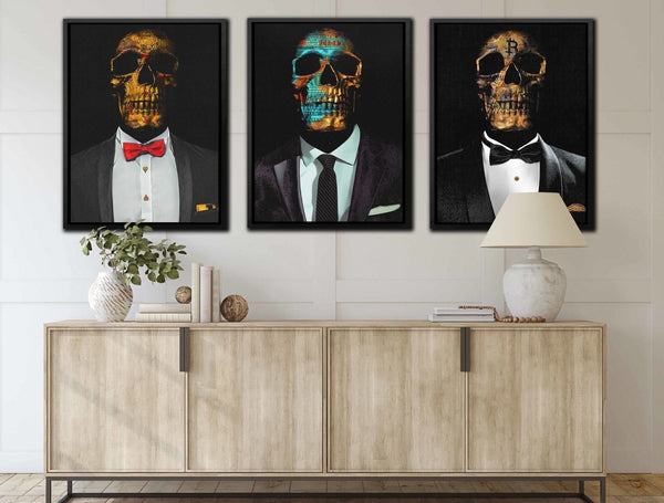 Hustler Skulls 3 Piece Set in a room