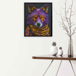 Hype Beast Fox - Modern Gold Canvas Wall Art