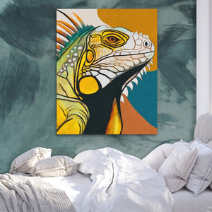 Iguana Golden Profile — Iguana Golden Profile Side Bebd Green Abstract 236
