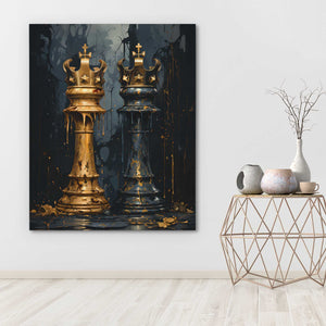 Imperial Pair - Black Canvas Wall Art