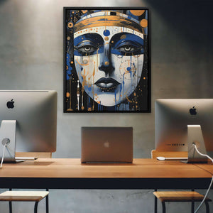 Indigo Diva - Portrait Wall Art in Black Frame