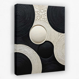 Ink Illusion - Black and White Canvas Wall Art