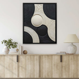 Ink Illusion - Monochromatic Wall Art in Black Frame