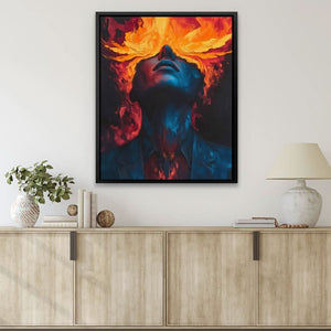 Inner Firestorm - Oversized Dark Academia Canvas Wall Art