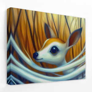 Innocent Doe Eyes - Animals Canvas Wall Art