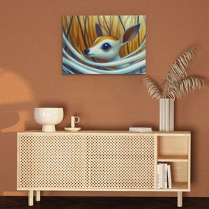 Innocent Doe Eyes - Brown Baby Animal Canvas Print