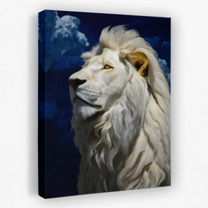 Ivory Lion Nightfall - Luxury Wall Art