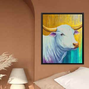 Ivory Serenity - Gold Bull Canvas Print