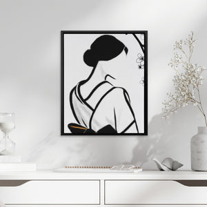 Japanese Geisha Silhouette — Japanese Geisha Silhouette White Snail Table 281