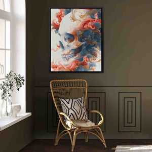 Japanese Style Skull - Framed Art Print