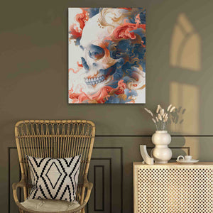 Japanese Style Skull - Large Canvas Print