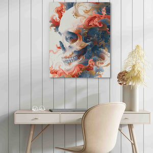 Japanese Style Skull - Canvas Wall Art