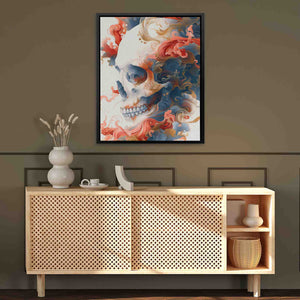 Japanese Style Skull - Wall Art in Black Frame