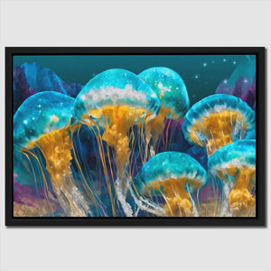 Jellyfish Bioluminescent Swarm — Jellyfish Bioluminescent Swarm Close Up Landscape 144