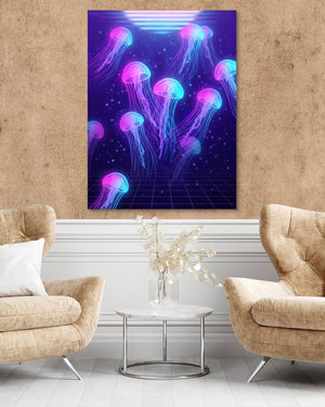 Jellyfish Grid Horizon โ jellyfish grid horizon psd clay wall tan chairs 1port flush print