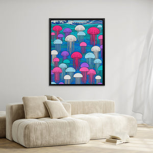 Jellyfish Hokusai Wave — Jellyfish Hokusai Wave Wing Blown Curtains 227