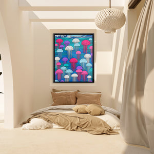 Jellyfish Hokusai Wave — Jellyfish Hokusai Wave Bali Bedroom 11