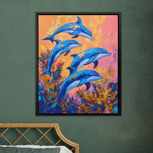 Joyful Blue Dive - Blue Wall Art for Kids Room