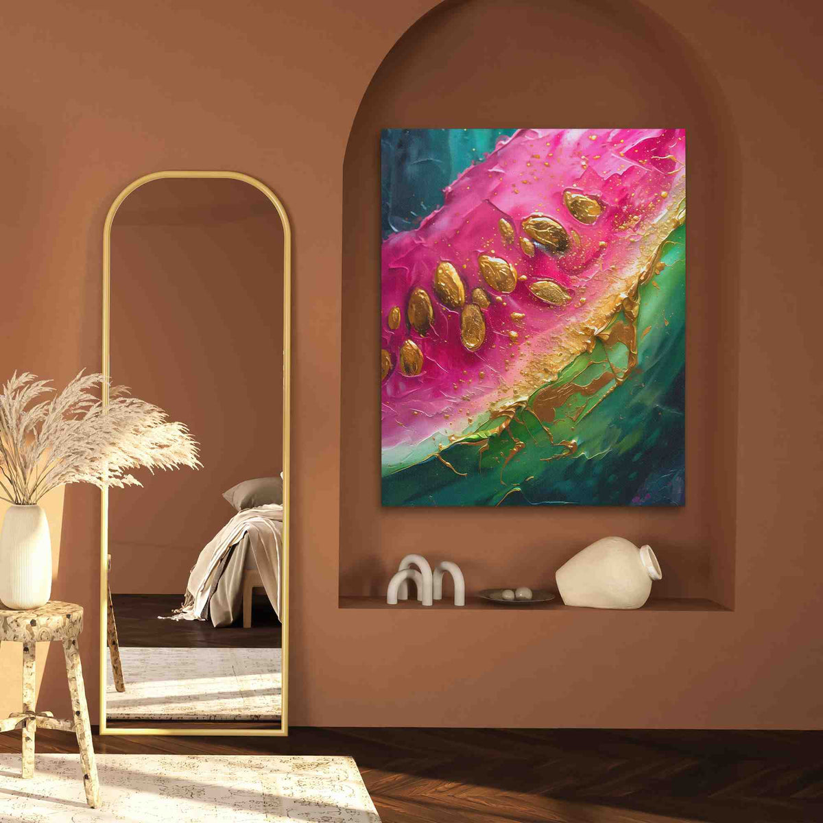Juicy Watermelon - Summer Wall Art in Black Frame