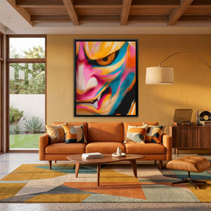 Kabuki Demon King canvas wall art, room view