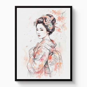 Kimono Bloom โ kimono bloom white studio framed black
