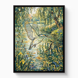 Kingfisher Golden Flight โ kingfisher golden flight white studio framed black