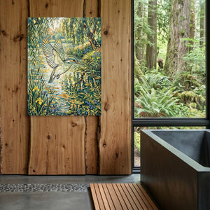 Kingfisher Golden Flight โ kingfisher golden flight sq outdoor bathroom log 1port flush print