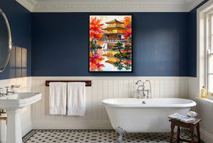 Kinkaku-ji Autumn โ kinkaku ji autumn small bathroom interior 2 1port framed black