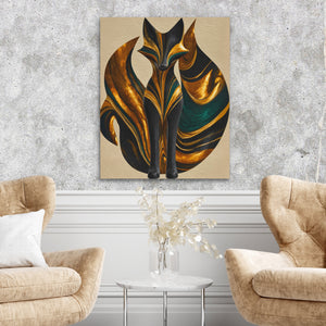 Kitsune Golden Tails — Kitsune Golden Tails Two Chairs Cement Wall 243