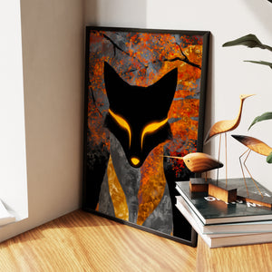 Kitsune Nocturnal Fire — Kitsune Nocturnal Fire New Living Room Wall Apartment Zoom 100