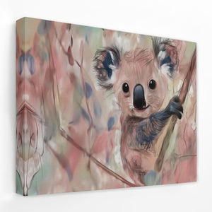 Koala Climbing - Animals Canvas Wall Art