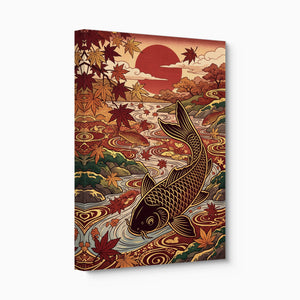 Koi Autumn River โ koi autumn river angled flush print