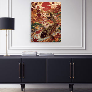 Koi Autumn River โ koi autumn river sq blue cabinet 1port flush print