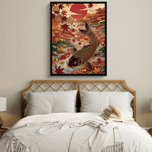 Koi Autumn River โ koi autumn river sq white bedroom 1port framed black