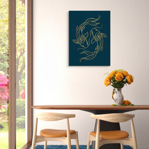 Koi Deep Embrace โ koi deep embrace sq floral dining room 1port flush print