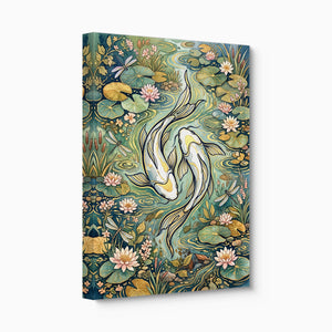 Koi Golden Harmony — koi golden harmony angled flush print