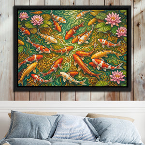 Koi Pond Tapestry โ Koi Pond Tapestry Bed 2 Wood Panel 49