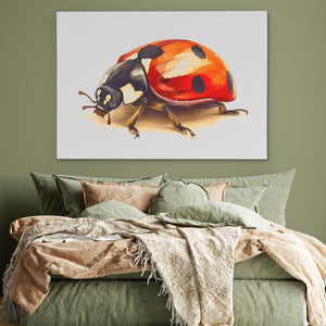 Ladybug Charm - Wall Art in Black Frame