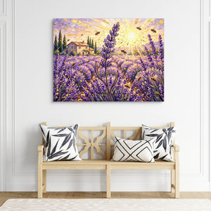 Lavender Golden Sunrise โ lavender golden sunrise sq living room chair 1land flush print
